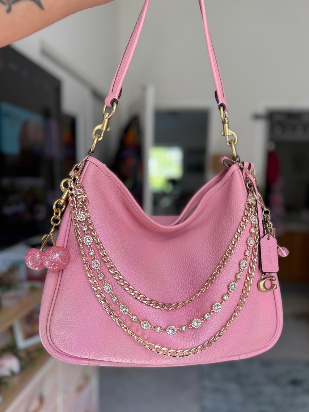 COACH Bubblegum Pink Cary Shoulder Bag